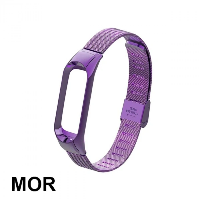 VipMarketim Lüx Xiaomi Mi Band 3 Akıllı Saat Çelik Toka Kayış Kordon-(5775)