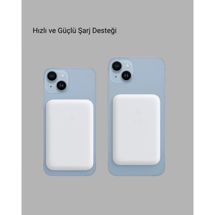 VipMarketim MagSafe 15W Kablosuz Hızlı Şarj Lightning Girişli Taşınabilir Batarya