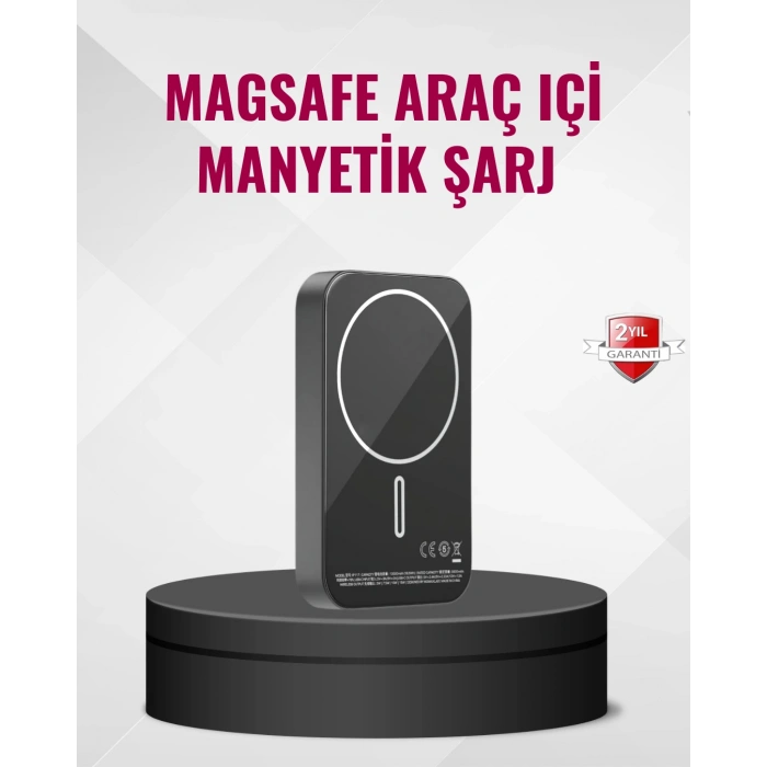 VipMarketim MagSafe Araç Telefon Tutucu 15W Hızlı Şarj Type-C Girişli