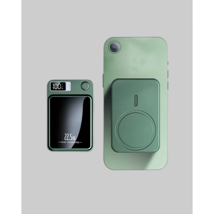 VipMarketim MagSafe Powerbank 10.000 mAh Kablosuz ve Dijital Ekranlı Hızlı Şarj Cihazı