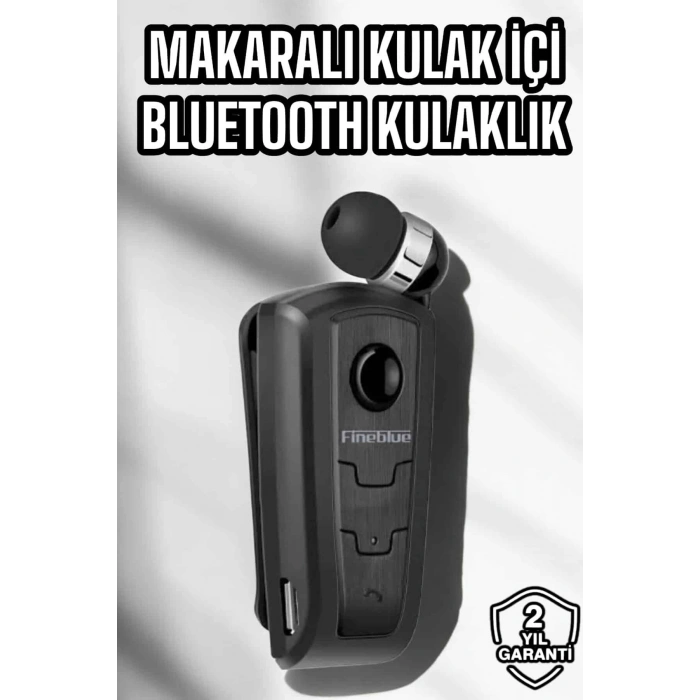 VipMarketim Makaralı Bluetooth Kulaklık Kulak İçi Android iOS Uyumlu Titreşimli
