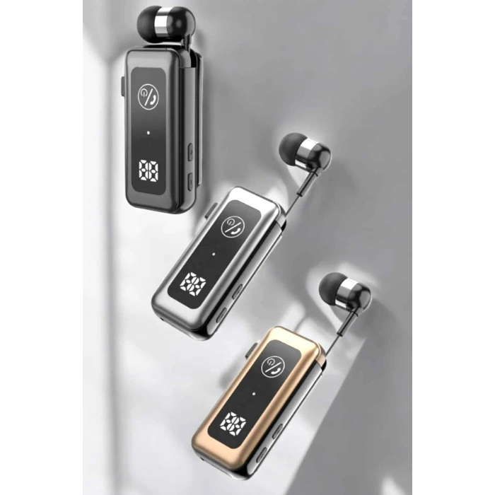 VipMarketim Makaralı Bluetooth Kulaklık Kulak İçi Dijital Göstergeli Yüksek Ses Kaliteli