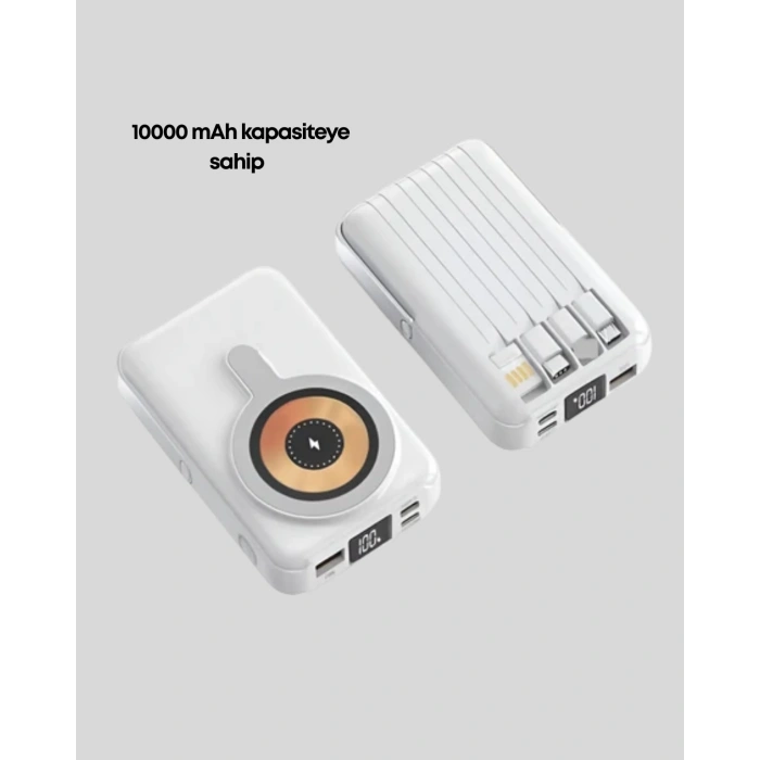 VipMarketim Manyetik Kablosuz Powerbank 22.5W Hızlı Şarj LCD Ekranlı