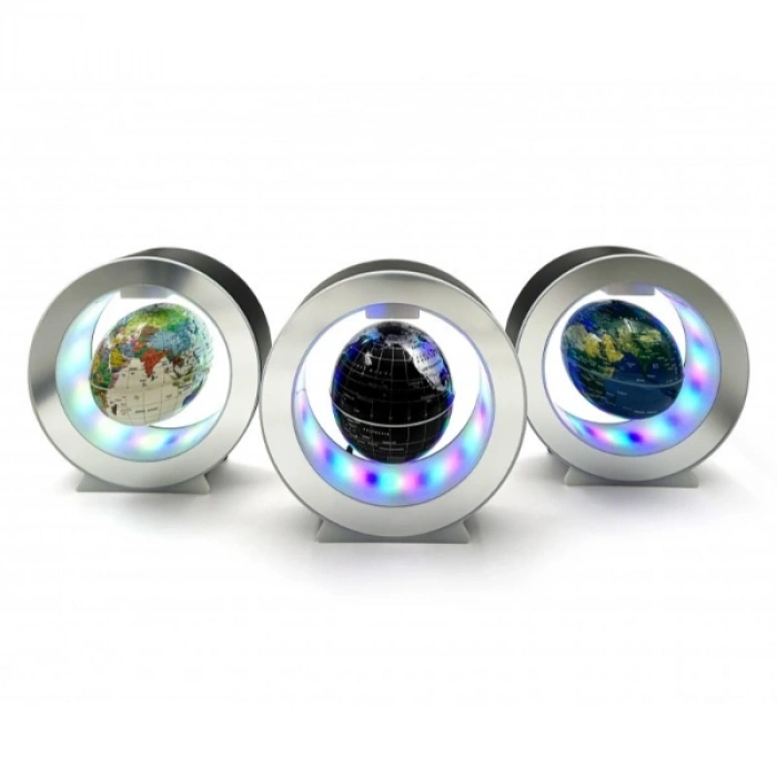 VipMarketim Manyetik Küçük Boy Yuvarlak Ledli Dünya Küre