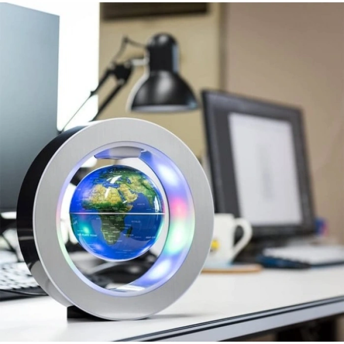 VipMarketim Manyetik Küçük Boy Yuvarlak Ledli Dünya Küre