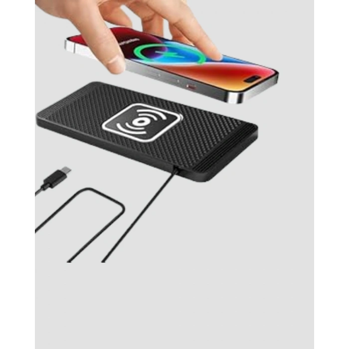 VipMarketim Manyetik Şarj Pedi 7.5W 10W 15W Hızlı Şarj Kaymaz Tabanlı