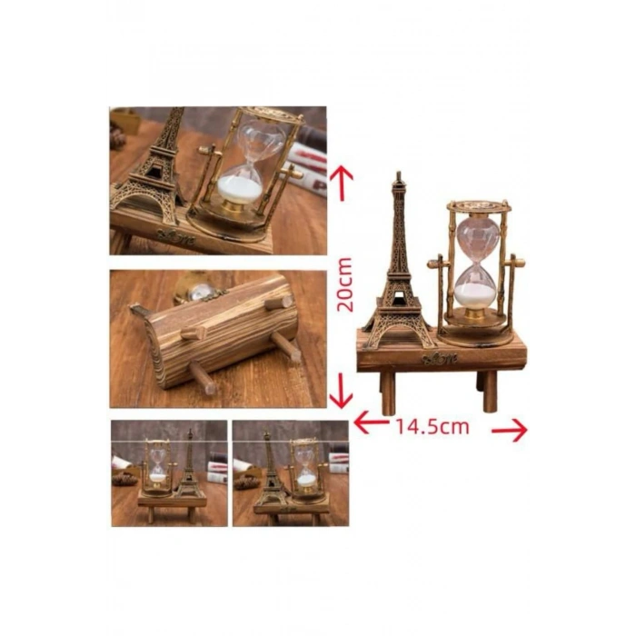 VipMarketim Masa Biblosu Dekoratif Süs Kum Saati Eyfel Kulesi Hediyelik Kum Saati