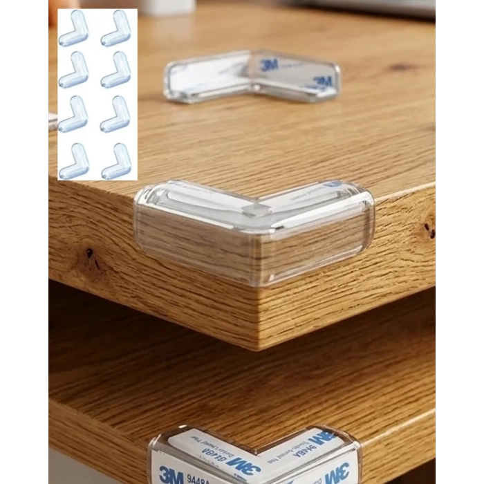 VipMarketim Masa Köşe Koruyucu 8 Li Set Bebek Çocuk Güvenlik Köşe Koruma Aparatı