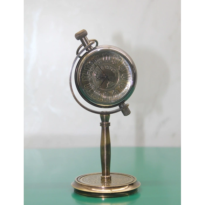 VipMarketim Masa Üstü Pirinç Saat Model 6