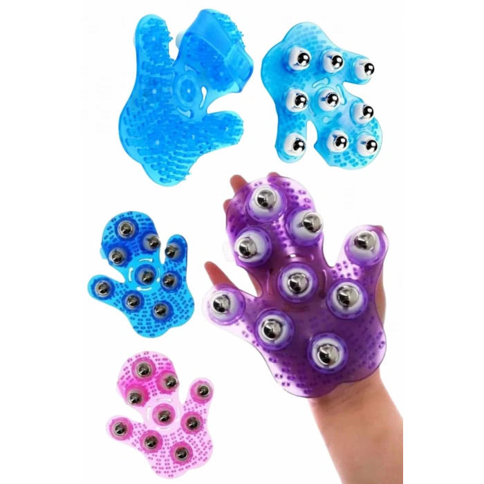 VipMarketim Masaj Aleti El Şeklinde Omuz Bacak Bilyeli Masaj Eldiveni El Şekilli