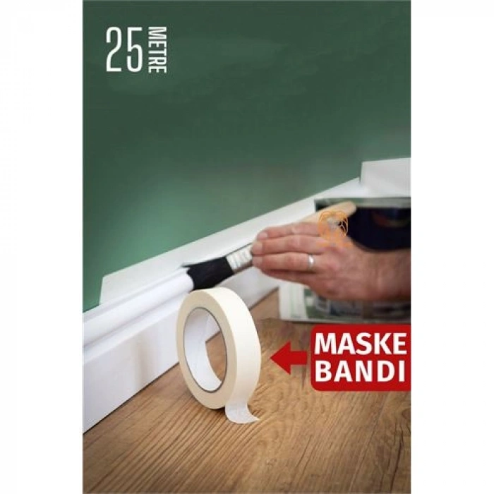 VipMarketim Maskeleme Bandı 25 Metre Çıkarılabilir Boyacı Bandı