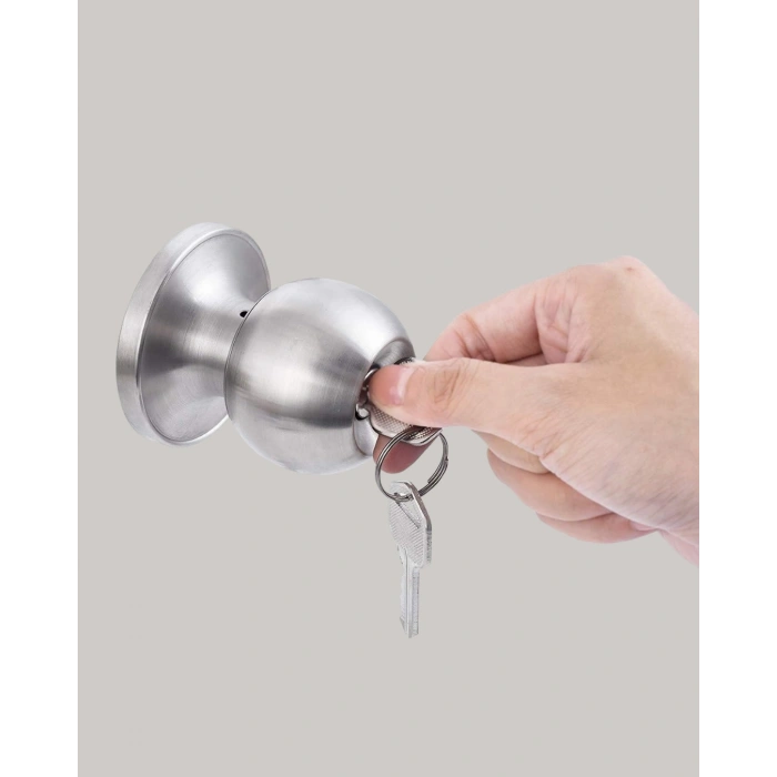 VipMarketim Mat Renk Topuzlu Kapı Kilidi – Giriş Tipi