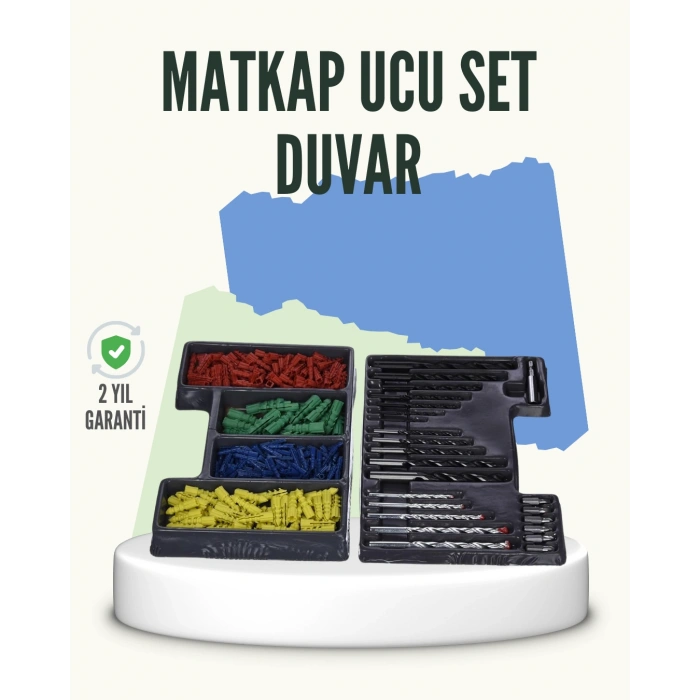 VipMarketim Matkap Ucu Seti 24 Parça Organizer Kutulu Ahşap Metal Beton Uyumlu