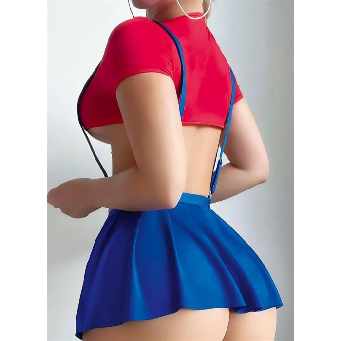 VipMarketim  Mavi Kırmızı Fantezi Etekli Takım