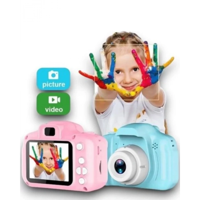 VipMarketim Mavi Kompakt Mini Kamera HD Video ve Fotoğraf Çekim Özellikli Şarjlı Model