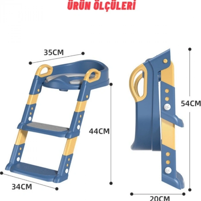 VipMarketim Mavi Merdivenli Çocuk Klozet Tuvalet Eğitimi Aparatı