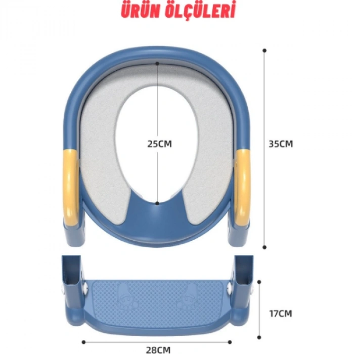 VipMarketim Mavi Merdivenli Çocuk Klozet Tuvalet Eğitimi Aparatı