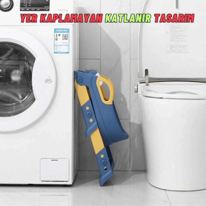 VipMarketim Mavi Merdivenli Çocuk Klozet Tuvalet Eğitimi Aparatı