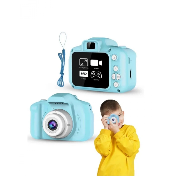 VipMarketim Mavi Mini HD Video Kamera Fotoğraf Çekimli Genişletilebilir Hafızalı Şarjlı Model