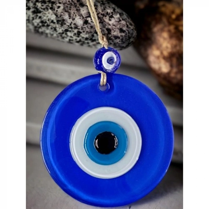 VipMarketim Mavi Nazar Boncuklu Duvar Süsü 10 Cm Cam Duvar Dekoru