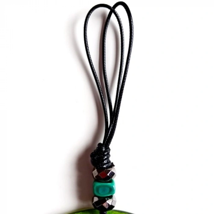 VipMarketim Mavi Nazar Boncuklu Şeffaf Yeşil El Yapımı Duvar Süsü