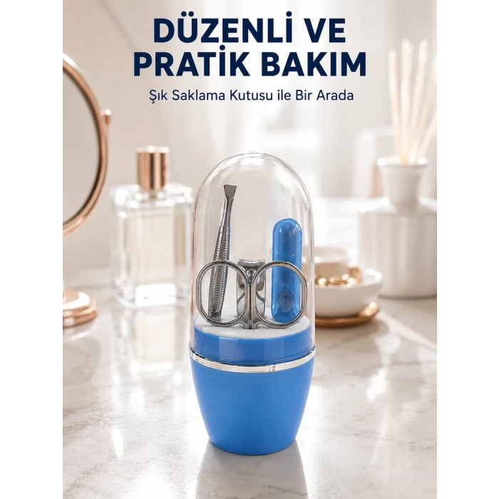 VipMarketim Mavi Tırnak Bakım Seti Çok Amaçlı Manikür Pedikür Kiti