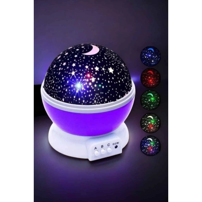 VipMarketim Mavi ve Mor Işıklı Projeksiyon Lambası