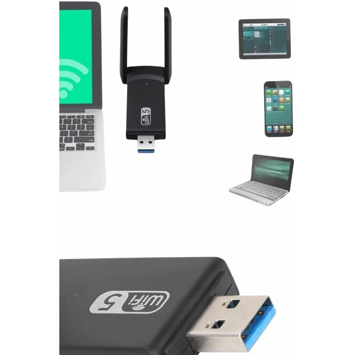 VipMarketim Mbps Wifi Alıcı Kablosuz Wifi Adaptörü Çift Band Çift Antenli