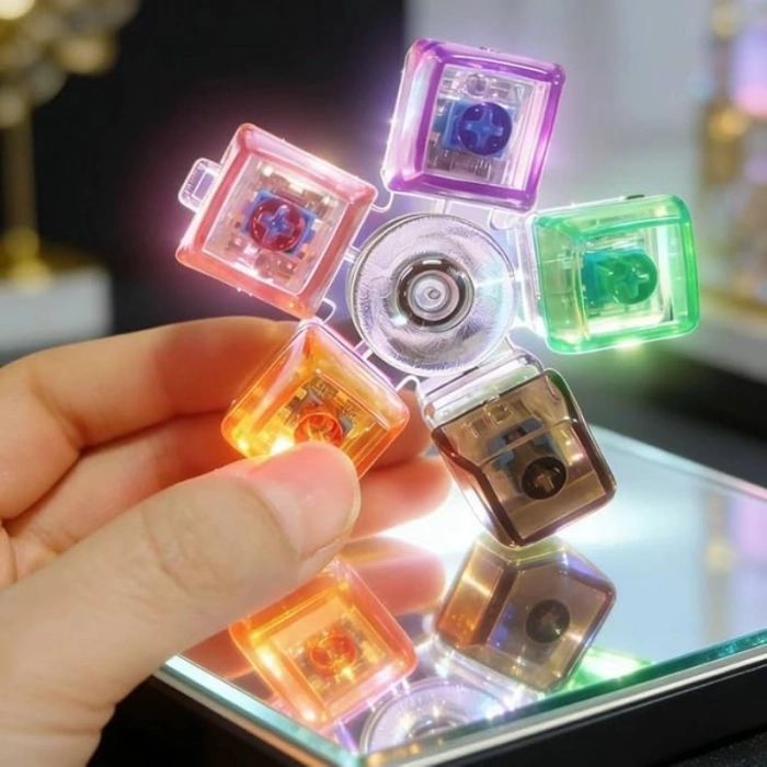 VipMarketim Mekanik Switch Klavye Stres Çarkı - Renkli Tuşlu Fidget Oyuncak