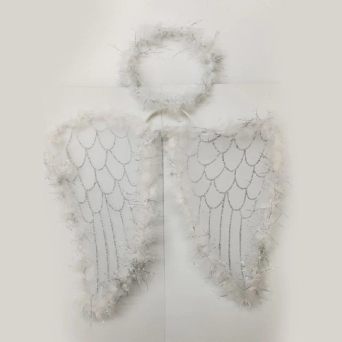 VipMarketim Melek Kanadı ve Tacı Beyaz Renk