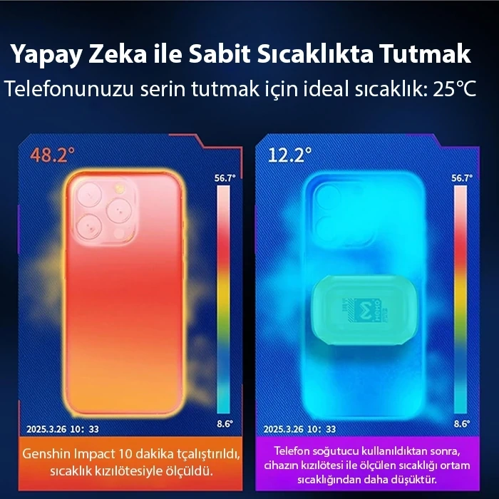 VipMarketim Memo CX12 Pro 2000Mah Bataryalı i Manyetik Cep Telefon Soğutma-(5775)