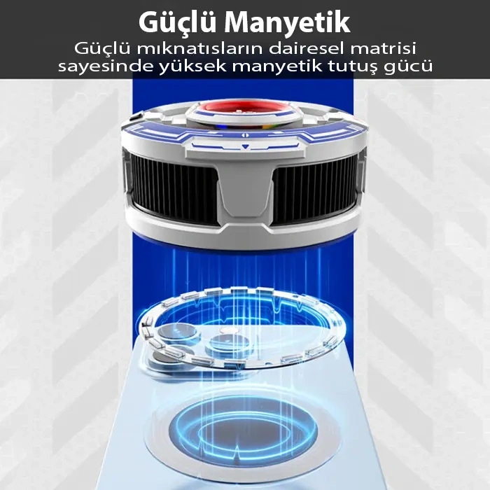 VipMarketim MEMO CX16 iOS Android Soğutucu 15W15W Manyetik RGB Telefon Soğutucu – Anında Hızlı Soğutma Sessiz Fan Tüm Akıllı Telefonlarla Uyumlu-(5775)