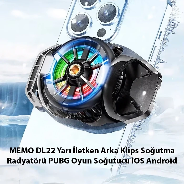VipMarketim MEMO DL22 Yarı İletken Arka Klips Soğutma Radyatörü PUBG Oyun Soğutucu iOS Android-(5775)