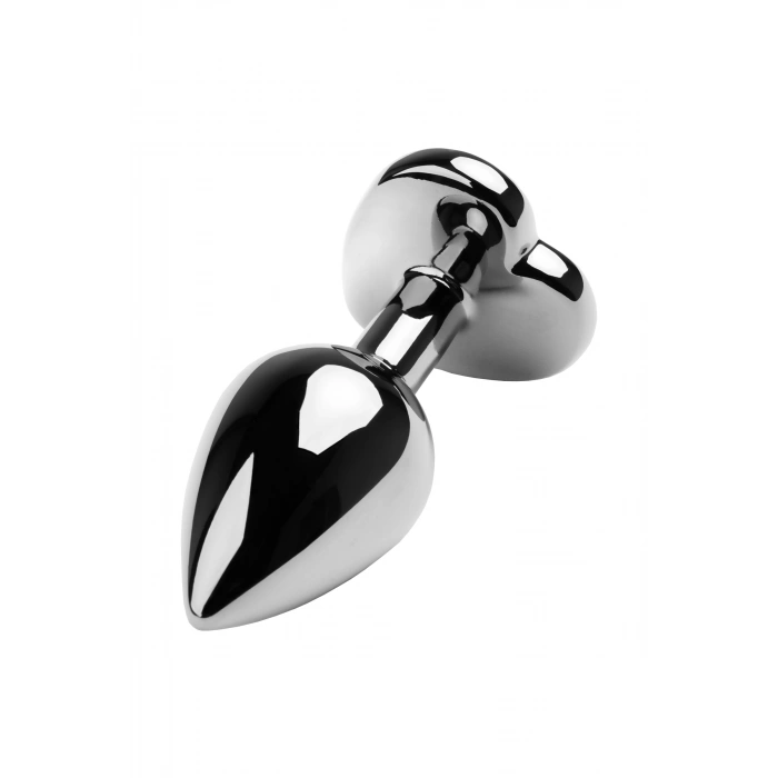 VipMarketim Metal  Anal Plug, Metal, gümüş, kırmızı kristalli, 7 cm, Ø 2,7 cm, 50 g