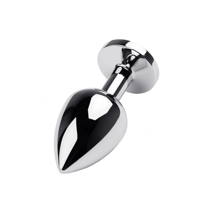 VipMarketim Metal Anal Plug, Metal, Gümüş, Kırmızı Kristalli, 8 Cm, Ø 3,4 Cm, 85 G