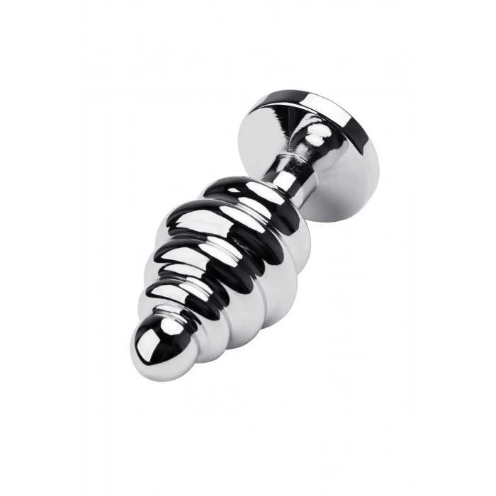 VipMarketim Metal Anal Plug, Metal, Gümüş, Kırmızı Kristalli, 8 Cm, Ø 3,5 Cm, 95 G