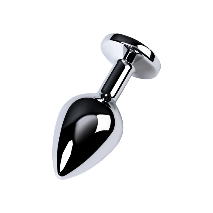 VipMarketim Metal  Anal Plug, Metal, gümüş, mor kristalli, 8 cm, Ø 3,4 cm, 85 g
