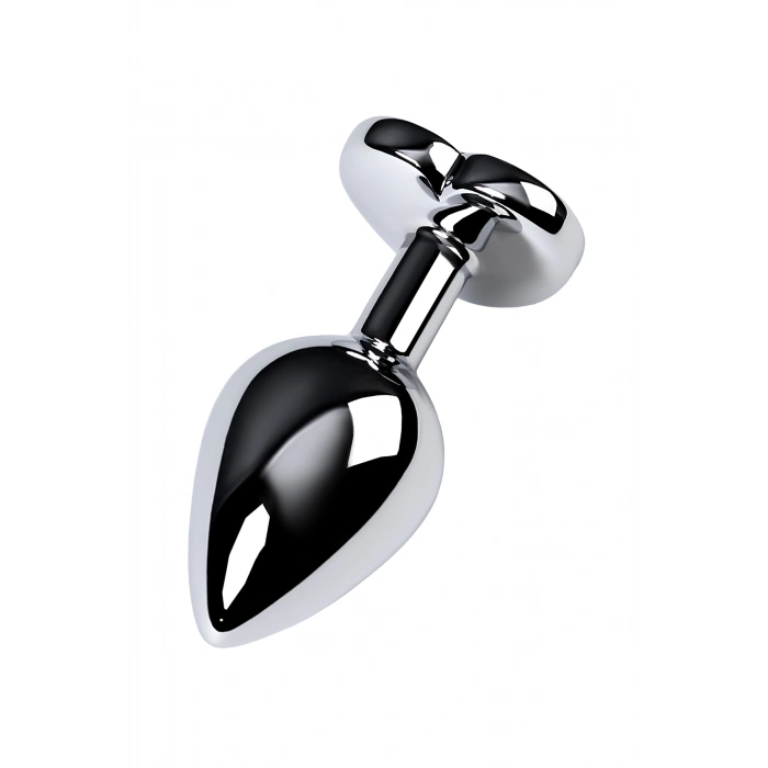 VipMarketim Metal  Anal Plug, Metal, gümüş, mor kristalli, 8 cm, Ø 3,4 cm, 85 g