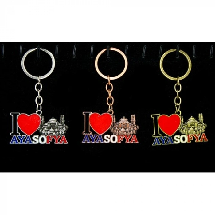 VipMarketim Metal Ayasofya Anahtarlık (I Love Ayasofya)