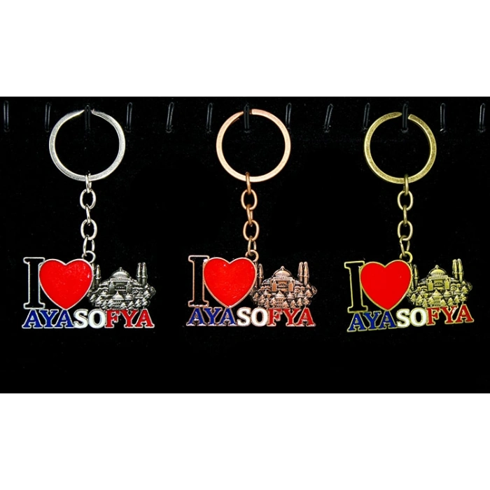VipMarketim Metal Ayasofya Anahtarlık (I Love Ayasofya)