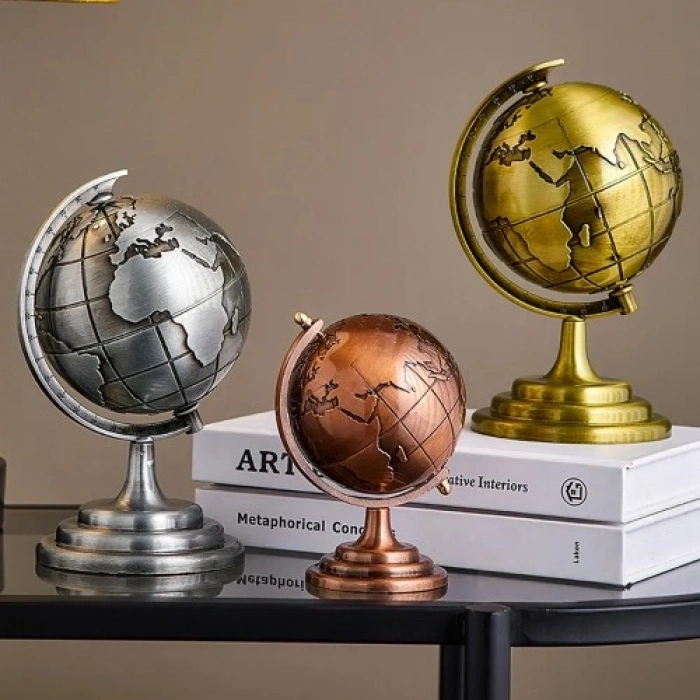 VipMarketim Metal Dünya Küresi