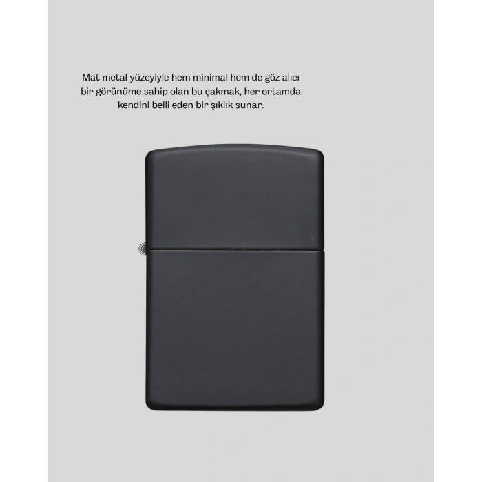 VipMarketim Metal Gövdeli Tasarım Çakmak Mat Yüzeyli ve Ergonomik Tutma Özellikli