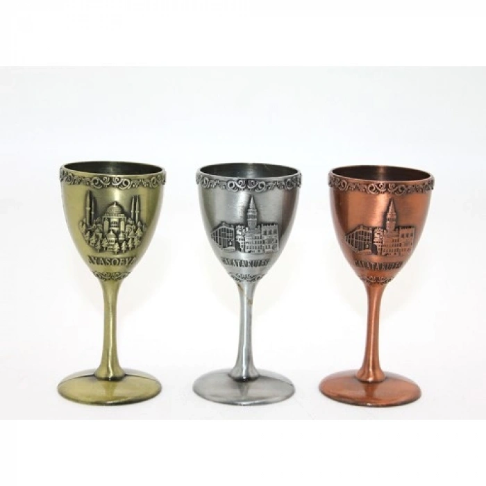 VipMarketim Metal İstanbul Yöresel Kadeh Bardak