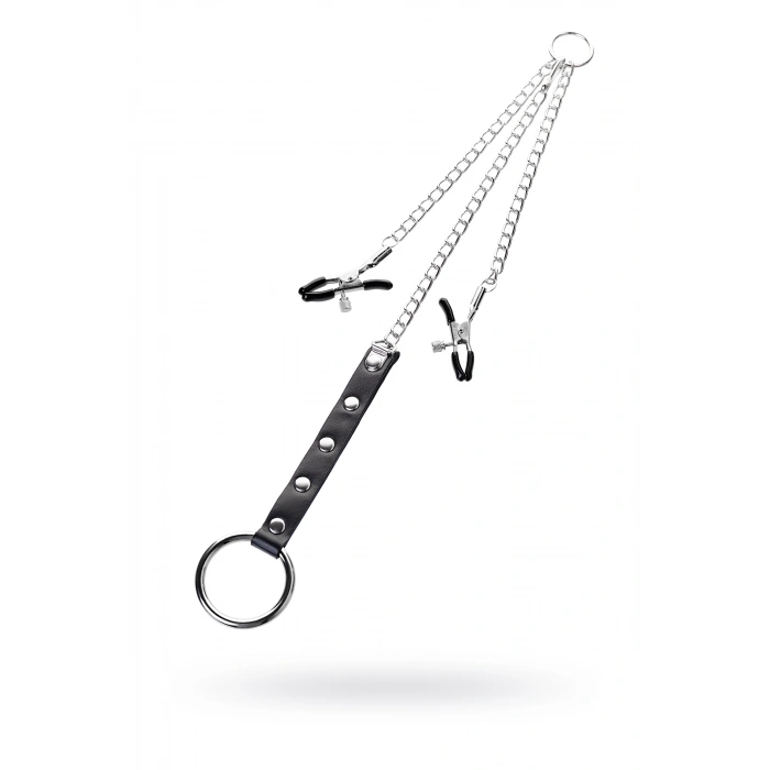 VipMarketim Metal Penis Halkalı Meme Kelepçeleri, Gümüş, 60 Cm