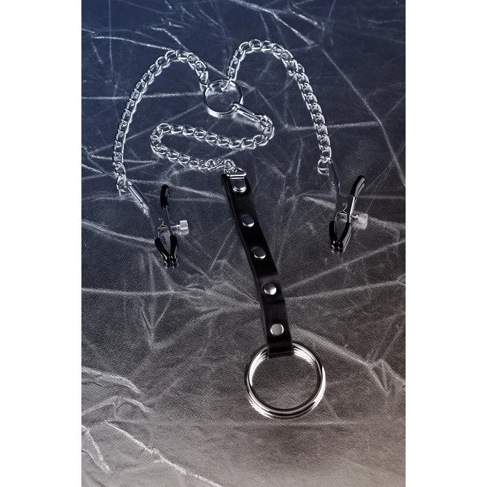 VipMarketim Metal Penis Halkalı Meme Kelepçeleri, gümüş, 60 cm