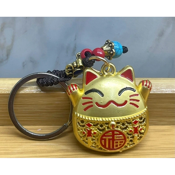 VipMarketim Metal Şans Ve Bereket Kedisi Anahtarlık Model 2