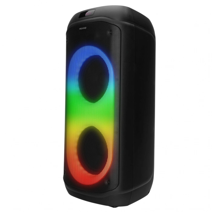 VipMarketim MICROLAB M61 80W Taşınabilir BT/USB/AUX/TF/TWS RGB Işıklı 2400mAh Batarya 2adet VHF Mikrofon Karaoke/Parti Bluetooth Speaker(1923)