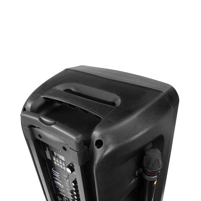 VipMarketim MICROLAB M63 120W Taşınabilir BT/USB/AUX/TF/TWS RGB Işıklı Batarya 2adet UHF Mikrofon Karaoke/Parti Bluetooth Speaker(1923)