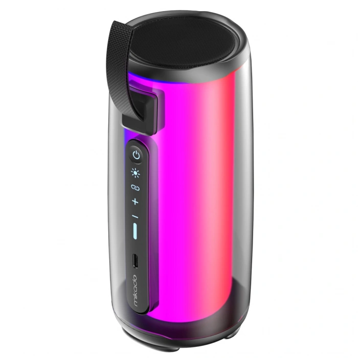 VipMarketim MIKADO MD-17BT CAPELLA 10W Taşınabilir USB/AUX/BT/TF RGB Işıklı Transparan 1800mAh Mikrofon Karaoke Bluetooth Speaker(1923)
