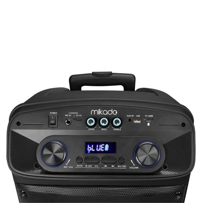 VipMarketim MIKADO MD-BT505 60W Taşınabilir USB/BT/TF/TWS RGB Aydınlatma Dahili Batarya Toplantı Parti Açık Hava Speaker. Kablosuz El ve Kafa Mikrofonu Hediyeli(1923)